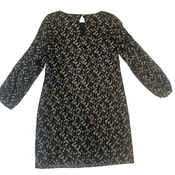 Sail To Sable Clifton Black Dress Size 4 Long Sleeve Metallic Gold Dot NWT $198 - Picture 3 of 16